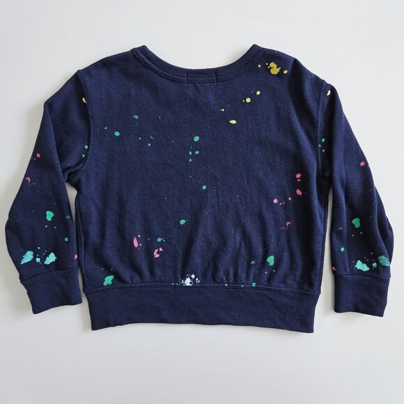 Polo Ralph Lauren Paint Splatter–Print Spa Terry Sweatshirt– Size 2T, Navy - Picture 6 of 8